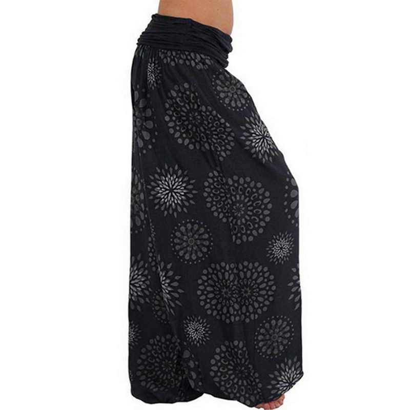 Buy wholesale Bohotusk Black Night Glow Print Elasticated Smocked Waist  Womens Harem Pants , Small / Medium (Size 8 - 12)